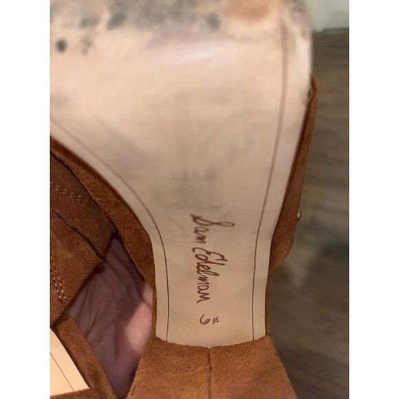 Sam Edelman Tan   Sandal Heels.  Velvet Women's Size 6.5 - Picture 3 of 9